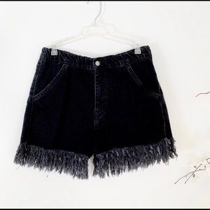Jean Fringe shorts